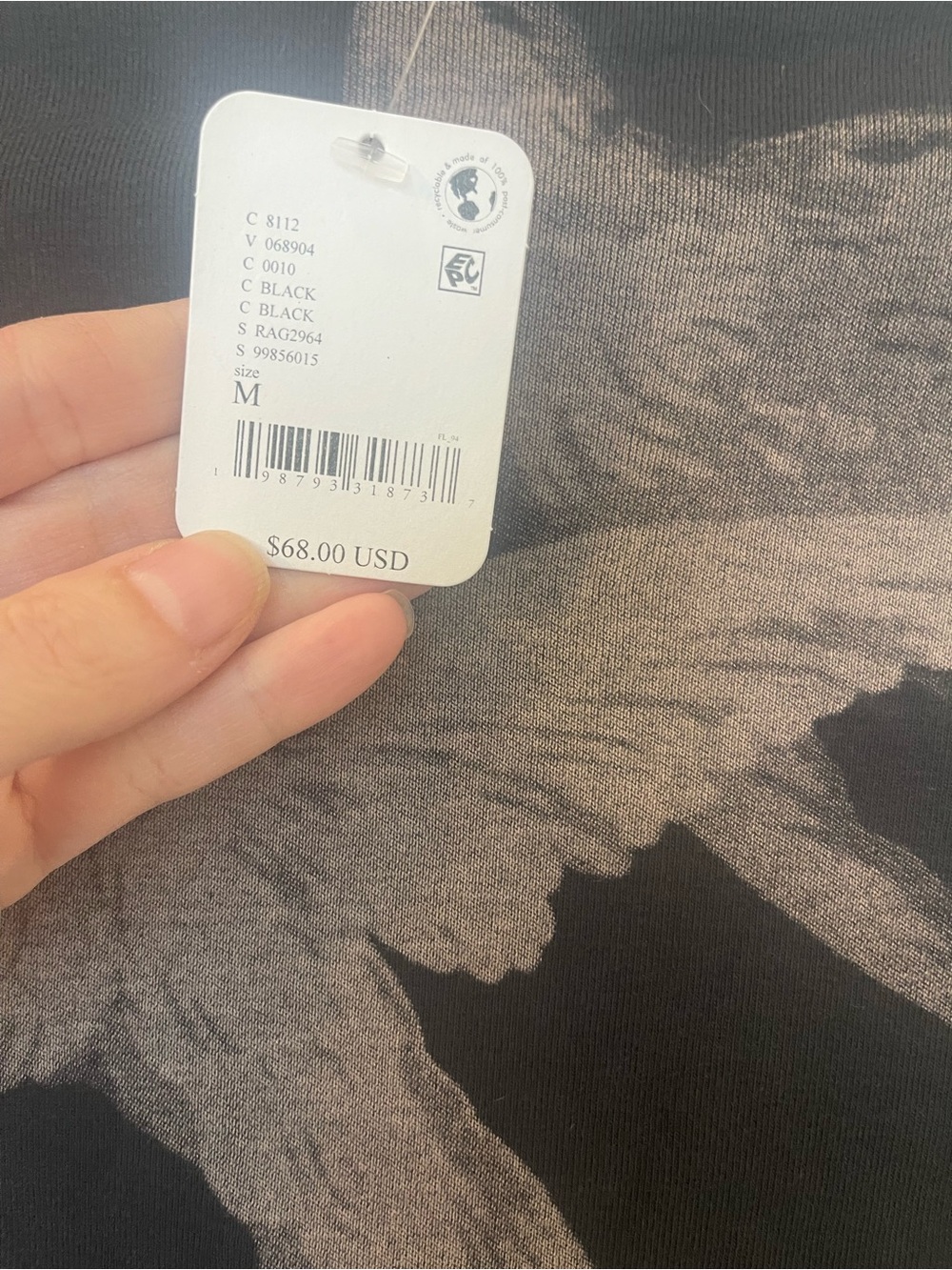 Free People Black Tee with Taupe Bird Graphic - Picture 4 of 5